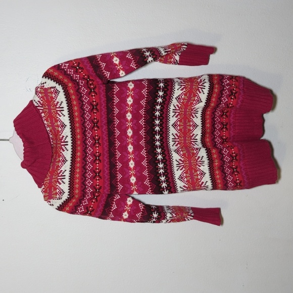 Baby Gap Pink Fair Isle Shawl Collar Cardigan 100% Cotton Girls Size 3T - Picture 5 of 5